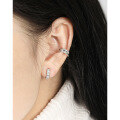 wholesale S925 sterling silver 121 Korean version ins niche design, stylish, minimalist, versatile diamond zirconium ear clips for women-0-3