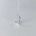 wholesale S925 Sterling Silver Korean-style Small Fresh Creative Diamond-inlaid Gourd Necklace Simple Pearl Collarbone Chain for Women D6696-0-4