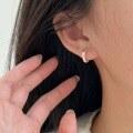 wholesale S925 Sterling Silver Smooth Minimalist Hoop Earrings for Women, Small Niche Luxury Fashion Eco-style Ear Clips Trendy-0-1