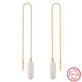 wholesale S925 Sterling Silver Cloud-Pull Jewelry Baroque Pearl Ear Threads, Elegant and Versatile, Direct Factory Wholesale-0-0