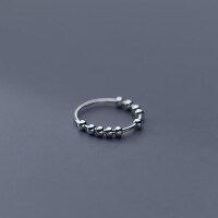 wholesale S925 Silver Nalan Ring for Women, Korean Style, Elegant and Simple, Small and Fresh, Smooth Bead, Sweet Halo Jewelry J9539-S925 silver one piece US size 7