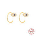 wholesale 925 Sterling Silver Evil Eye Blue Eye Earrings with Rhinestones-0-5