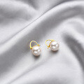 wholesale S925 Sterling Silver Korean Style Pearl Earrings for Women, Small Fresh Accessories, Temu Cross-Border Dropshipping-0-4