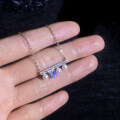 S925 Sterling Silver Moissanite Pearl Necklace-0-1