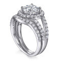 wholesale S925 Sterling Silver Cross-Border Wholesale 15-Carat Moissanite High-End Stackable Ring Set Women's Silver Jewelry Accessories Men's-0-2