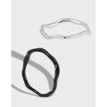 wholesale S925 sterling silver minimalist irregular wave thin ring for women, niche and unique in an ins style-0-1