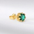 wholesale S925 Sterling Silver New Fashionable Light Luxury Retro Lab-Grown Emerald Stud Earrings for Women Wholesale from Manufacturer-0-1