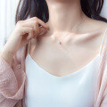 wholesale S925 silver women's Korean-style sweet single diamond polygonal necklace geometric collarbone chain D3862-0-0