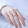 wholesale 925 Sterling Silver Gold-Plated Japanese Fashion Commuter OL Style Stackable Rings with Sparkling Zirconia for Women Wholesale - Summer New Arrivals-0-2