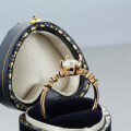 Champagne Gold Plated Sterling Silver Moissanite Six-Prong Crown Ring-0-2