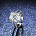 S925 Silver 8-Carat Oval Mint Green Moissanite Ring for Women-0-2