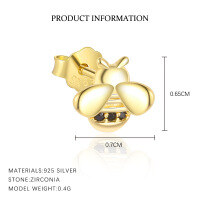 wholesale 925 Sterling Silver-E5111-Gold/Pair 925 Silver