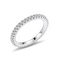 wholesale S925 Gold Plated Silver Full Diamond Ring for Women with Moissanite, Light Luxury Stackable Wedding Ring-0-2