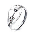 wholesale S925 Sterling Silver Irregular Rotatable Anxiety-Relieving Flexible Ring New Popular European and American Style Index Finger Ring-0-4