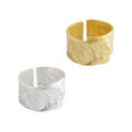 wholesale S925 Sterling Silver JA437 Korean-style Irregular Original Ring Rock Texture Women's Adjustable Open Ring-0-4