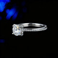 S925 Silver Moissanite Ring Women's Small Four-Claw Design Fashion Versatile Light Luxury-0-0