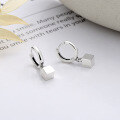 wholesale S925 Sterling Silver Minimalist Square Ear Clasp Fashion Commuting Versatile Match Exquisite Small Ear Accessories Women-0-2