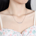 Sterling Silver Pendant Moissanite Necklace Women's Fashion Leaf Clover Collarbone Chain Cross-border Supply-0-3