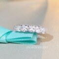 wholesale S925 Sterling Silver New Square Full Diamond Row Ring High Carbon Zirconia Women's Wholesale Hot Style-0-3