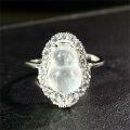 wholesale Plated Silver High Ice Gourd Adjustable Open-End Ring for Women, Direct from Manufacturer, Wholesale of New Chinese Style Water Foam Jade-0-1