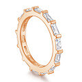wholesale 925 Sterling Silver Europe & America Fashion Rose Gold Plated Simulated Diamond Ring Wedding Band Index Finger Full Eternity T-Square Engagement Ring for Women Drop Shipping-0-4