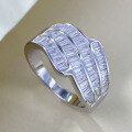 wholesale S925 Sterling Silver Wide Zircon Row Diamond Inlaid High-End Luxury Ring for Women, Premium Live Stream-0-0