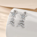 wholesale S925 sterling silver cross-border new trendy Chanel-style star earrings, star-shaped tassel earrings wholesale-0-2
