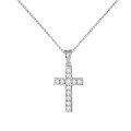 wholesale S925 Sterling Silver Plated with 18K Gold 25mm Moissanite Cross Pendant Necklace for Women, ANU Cross-Border Xiaohongshu Douyin Style-0-4