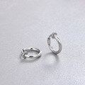 wholesale S925 silver minimalist Korean-style ear clips without ear piercings, unisex simple silver earrings wholesale-0-3
