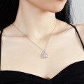 S925 Silver Wholesale Women's Emerald Cut Moissanite Square Collarbone Necklace-0-3