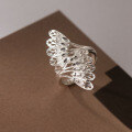 wholesale 990 Pure Silver Nalan Silver Phoenix Tail Ring, Chinese Style Peacock Adjustable Ring, High-End Index Finger Ring R00711-0-3