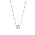 wholesale S925 Sterling Silver Minimalist Four-Prong Solitaire Moissanite Necklace, Small Design Collarbone Chain, Light Luxury Style Single Diamond Collarbone Chain-0-4