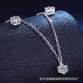 S925 Silver Moissanite Pendant Necklace, Light Luxury Women's Collarbone Chain-0-0
