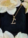 S925 Silver 18k Gold-Plated Moissanite Alphabet Pendant Necklace, DIY Gift-0-15