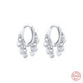 wholesale S925 Sterling Silver Luxury Six-Prong Diamond Ear Cuffs, Korean Style Fashion Trendy INS Hot-Selling European and American Earrings-0-4