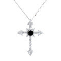 wholesale S925 Sterling Silver Moissanite Cross Pendant Necklace for Women, Minimalist Fashion, Niche Wholesale, Ins Style Summer-0-16