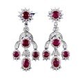 wholesale S925 sterling silver full setting with red zirconia round diamond, French earrings in a vintage palace style-0-4