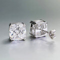 wholesale S925 Sterling Silver 9*9mm Fat Square High-Carbon Diamond Stud Earrings for Women, Hot Selling on AliExpress-0-3