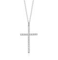 wholesale Sterling Silver S925 Women's Versatile Diamond-Studded Cross Pendant Choker Necklace, Cross-Border Hot-Selling Niche Design High-End Feel-0-8