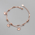wholesale S925 Silver Nanlan Three Lives with Apricot Bracelet Ginkgo Leaf Light Bead Double Layer Bracelet Frosted Bead Hand Accessory S5145-0-2