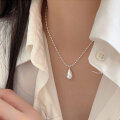 wholesale S925 Sterling Silver Minimalist Light Luxury Round Bead Drop Necklace for Women, Korean High-End Versatile Collarbone Chain-0-4