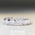 wholesale 925 Sterling Silver White Zircon Micro-Set Ring for Women, Luxury Full Diamond Fashion High-Carbon Diamond Ring-0-0