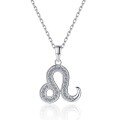 wholesale S925 Sterling Silver Cross-Border Zodiac Leo Constellation Collarbone Necklace with Full Moissanite Jewelry for Women-0-1
