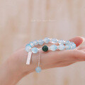 wholesale S925 Sterling Silver Wish Fulfillment Aquamarine Bracelet for Women DIY Beaded Bracelet Malachite Bracelet Ins Style Niche Premium Aesthetic-0-3