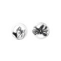 wholesale S925 sterling silver vintage distressed lotus flower and leaf design creative exquisite rustic style versatile earrings for women-0-4
