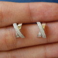 S925 Silver Fashion Cross Earrings with Moissanite, Long Style, Ready Stock-0-1