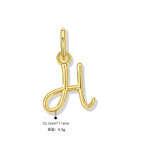 wholesale 925 Sterling Silver Irregular English Letter Pendant Ins Necklace For Women-H-Single Pendant/Gold