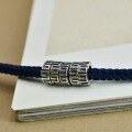 wholesale S925 Sterling Silver Hui Character Pattern Wheel Bead Bracelet Spacer Washer Prayer Bead DIY Chain Braided Cord Thai Silver Accessory Jewelry-0-5