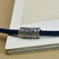 wholesale S925 Sterling Silver Hui Character Pattern Wheel Bead Bracelet Spacer Washer Prayer Bead DIY Chain Braided Cord Thai Silver Accessory Jewelry-Large size (5000218)