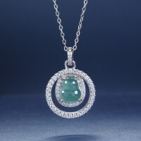 S925 Silver Inlaid Natural Hazardous Blue Water Jade Gourd Pendant-Inlaid with blue-green jadeite  925 silver